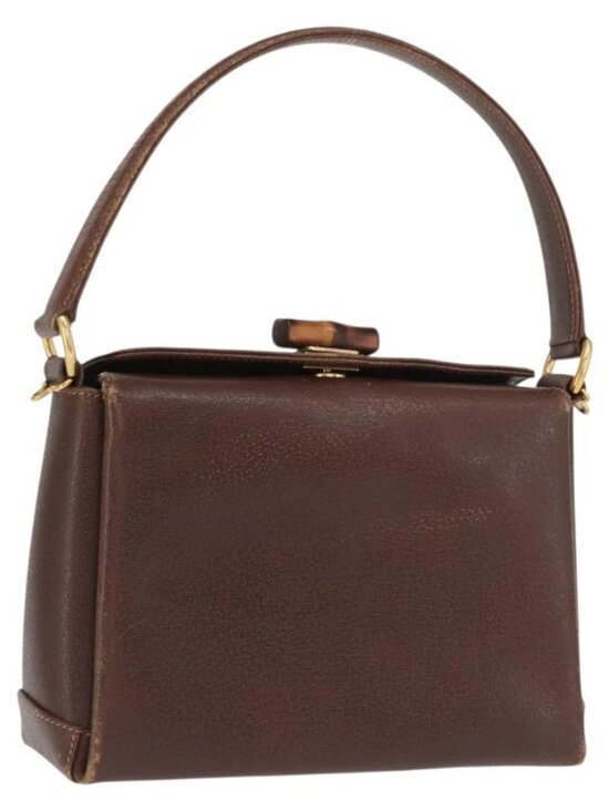 Gucci Handbags - GUCCI Bamboo Hand Bag Leather Brown Gold Auth ep13180
